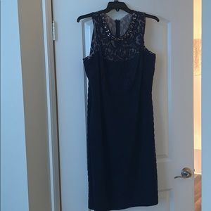 Plus size, navy blue with lace!